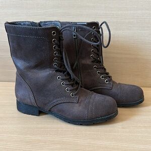 Express Brown Combat Boots 6